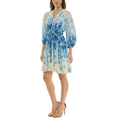 Women's Maison Tara Placement Print Puff Sleeve Dress