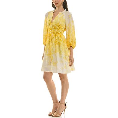 Women's Maison Tara Placement Print Puff Sleeve Dress