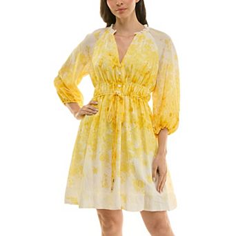 Women's Maison Tara Placement Print Puff Sleeve Dress
