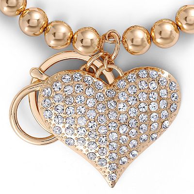 Jessica Simpson Heart Charm Stretch Keychain Bracelet in  display picture 1
