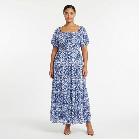Женские платья Maison Plus Size Maison Tara Off-Shoulder Printed Maxi Dress