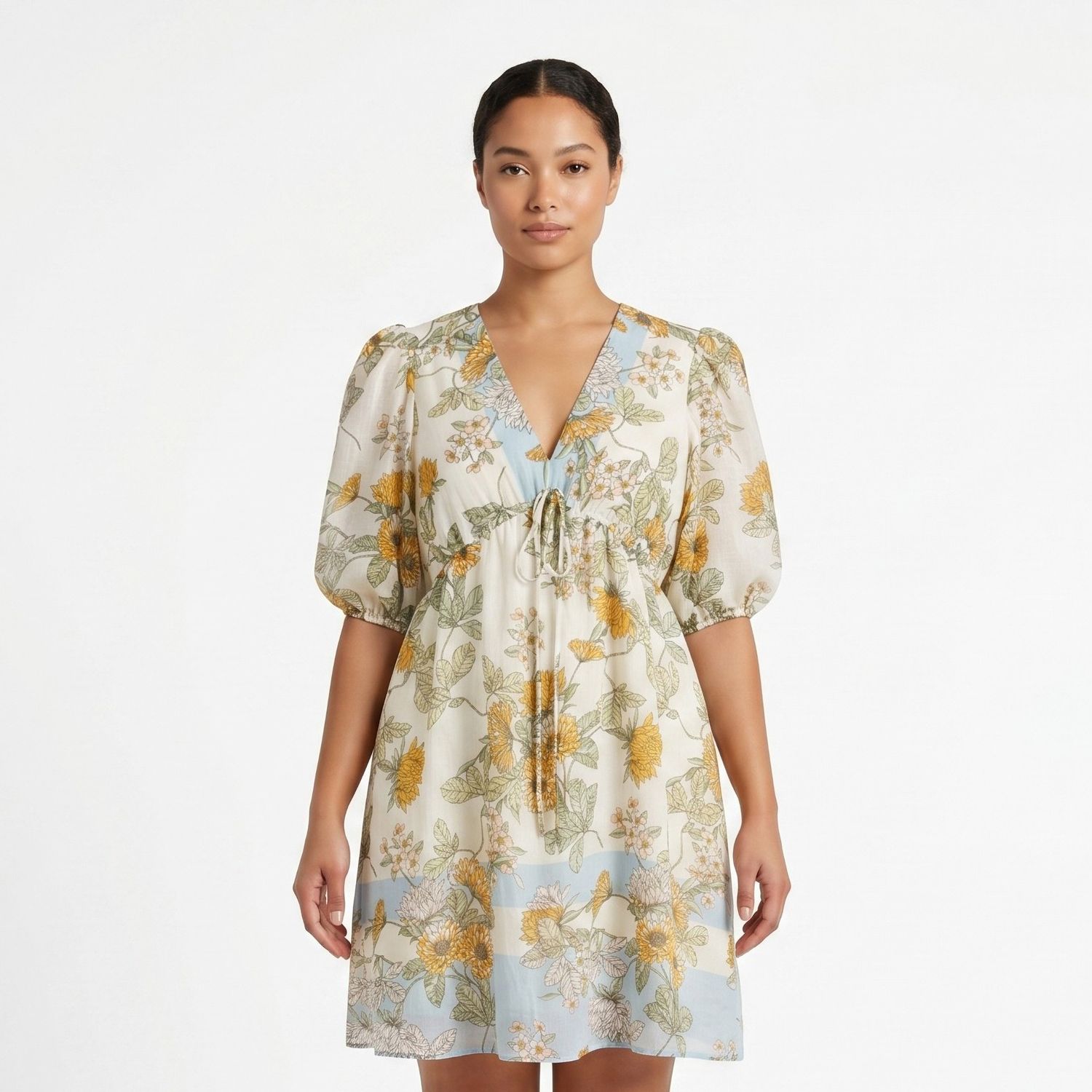 Женские платья Maison Tara Plus Size Maison Tara Empire Waist Printed Dress