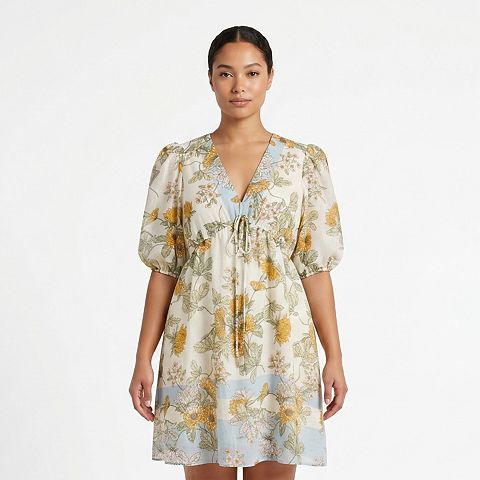 Женские платья Maison Plus Size Maison Tara Empire Waist Printed Dress