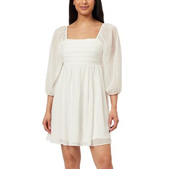 Juniors' WallFlower Iris Three-Quarter Length Sleeve Mini Dress