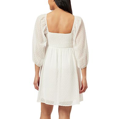 Juniors' WallFlower Iris Three-Quarter Length Sleeve Mini Dress