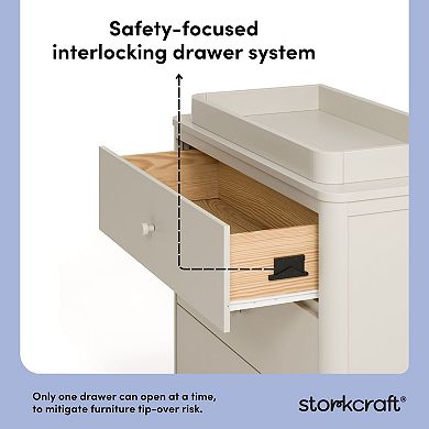 Storkcraft Casablanca 3-Drawer Chest Dresser with Removable Changing Topper