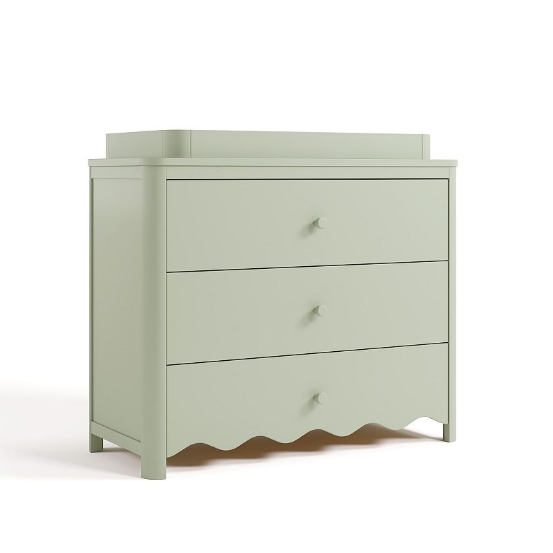 Storkcraft Casablanca 3-Drawer Chest Dresser with Removable Changing Topper, Green