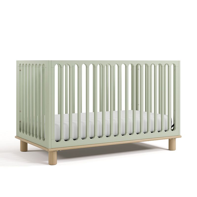 Storkcraft Sicily Deluxe 3-in-1 Convertible Crib with Bonus Toddler Guardrail, Green