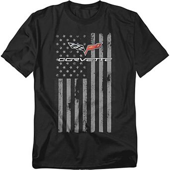 Big & Tall Corvette American Flag Distressed Graphic Tee