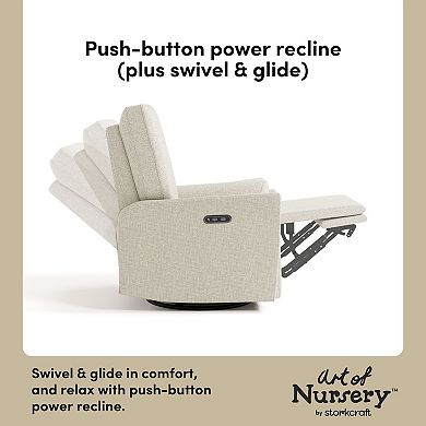 Storkcraft Santorini Basketweave Deluxe Power Recliner Swivel Glider