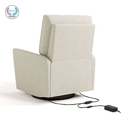 Storkcraft Santorini Basketweave Deluxe Power Recliner Swivel Glider