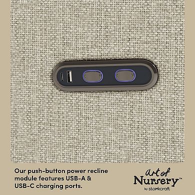 Storkcraft Santorini Basketweave Deluxe Power Recliner Swivel Glider