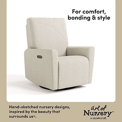 Storkcraft Santorini Basketweave Deluxe Power Recliner Swivel Glider