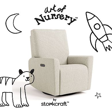 Storkcraft Santorini Basketweave Deluxe Power Recliner Swivel Glider