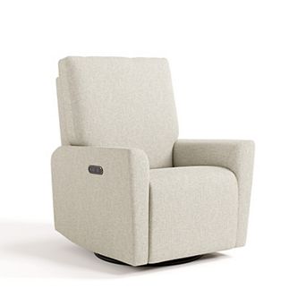 Storkcraft Santorini Basketweave Deluxe Power Recliner Swivel Glider