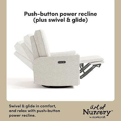 Storkcraft Santorini Boucle Deluxe Power Recliner Swivel Glider