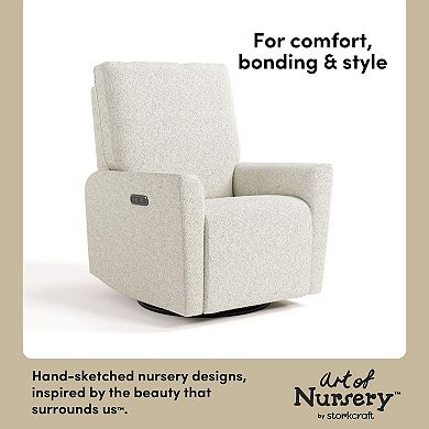 Storkcraft Santorini Boucle Deluxe Power Recliner Swivel Glider