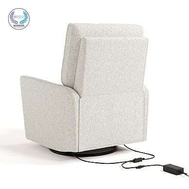 Storkcraft Santorini Boucle Deluxe Power Recliner Swivel Glider
