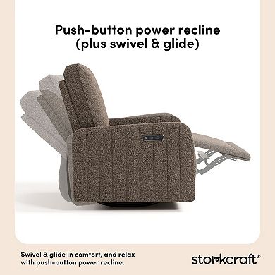Storkcraft Kyoto Deluxe Extra-Wide Nursery Power Recliner Swivel Glider