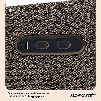 Storkcraft Kyoto Deluxe Extra-Wide Nursery Power Recliner Swivel Glider