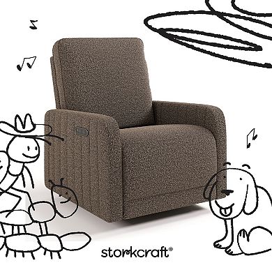 Storkcraft Kyoto Deluxe Extra-Wide Nursery Power Recliner Swivel Glider