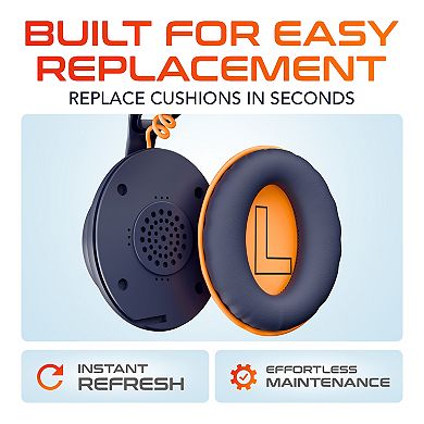 Delton Ascent Replacement Ear Cushions for Kids Learning Computer Headset Headphones, Midnight Blue