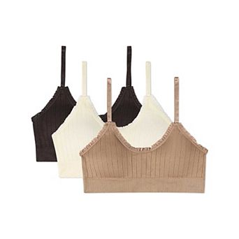 Women's 3 Pair Pack Seamless Ruffle Trim Bra