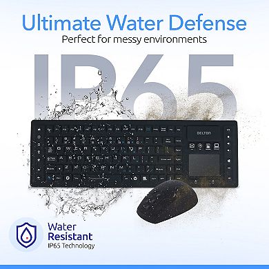 Delton M90/M44 Medical Grade Airtight Waterproof Wireless Computer Keyboard & Mouse, Black