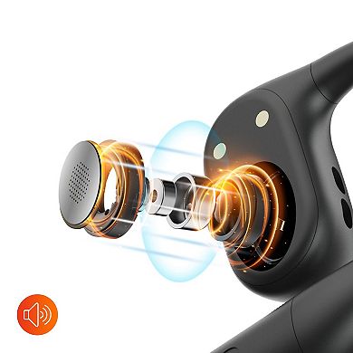 Delton O104 Open-Ear Bluetooth Earbuds/Headphone with Charging Case, Black