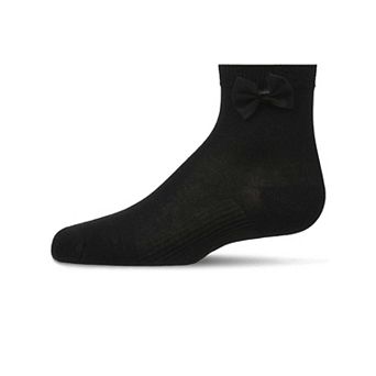 Girls Bow-Trimmed Mercerized Cotton Rich Ankle Sock