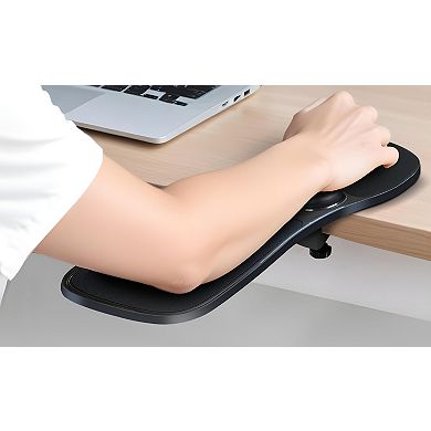 Purely E5920 Wireless Computer Mouse and Ergonomic Arm Rest Pad Bundle, Black