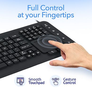 Delton M70/M41 Medical Grade Airtight Waterproof USB Backlit Computer Keyboard & Mouse, Black