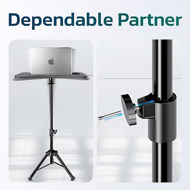 Purely S90 Portable Laptop/Projector Floor Stand Standing Desk Tripod, Black