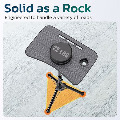 Purely S90 Portable Laptop/Projector Floor Stand Standing Desk Tripod, Black