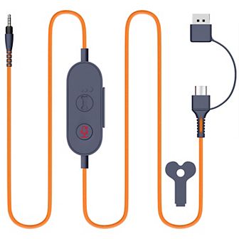 Delton Ascent Replacement USB/USBC Cable for Kids Learning Computer Headset Headphones, Orange