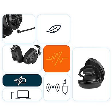Delton E450 Wireless Ergonomic Keyboard and Bluetooth Computer Headphone/Headset Bundle, Black