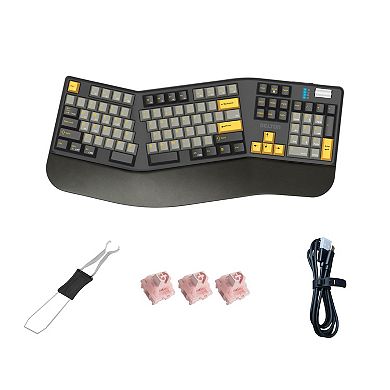 Delton E450 Wireless Ergonomic Keyboard and Bluetooth Computer Headphone/Headset Bundle, Black