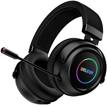 Delton G520 Wireless Bluetooth Over-the-Ear Noise Canceling Stereo Gaming Headphones/Headset, Black