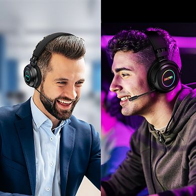 Delton G520 Wireless Bluetooth Over-the-Ear Noise Canceling Stereo Gaming Headphones/Headset, Black