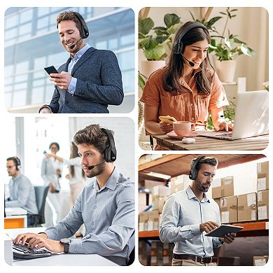 Delton 20X Wireless/Wired Computer Headset with Microphone (2-Pack), Black