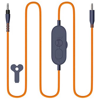 Delton S35 Ascent 3.5mm Headphone/Headset Cable with In-Line Controls & Tangle-Free Design, Orange