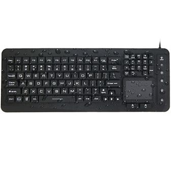 Delton M70 Medical Grade Airtight Waterproof USB Backlit Computer Keyboard & Touchpad, Black