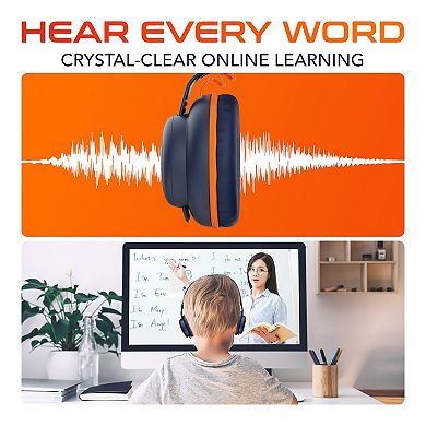 Delton Ascent Replacement 3.5mm Cable for Kids Learning Computer Headset Headphones 3-Pack, Orange