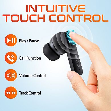 Delton T50 Bluetooth Earpiece/Headphone with Noise-Cancelling Mic, Black