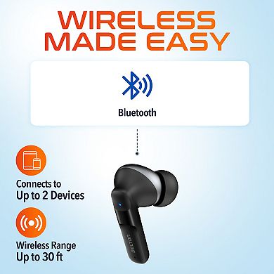 Delton T50 Bluetooth Earpiece/Headphone with Noise-Cancelling Mic, Black