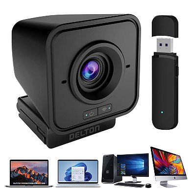 Delton C50 1080p Webcam and Camera/Webcam Stand Bundle, Black