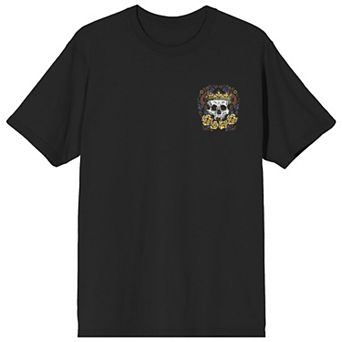 Men's Trevco Skull with Crown & Floral Graphic Tee