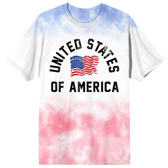 Men's United States Of America Wavy Flag Graphic Tee