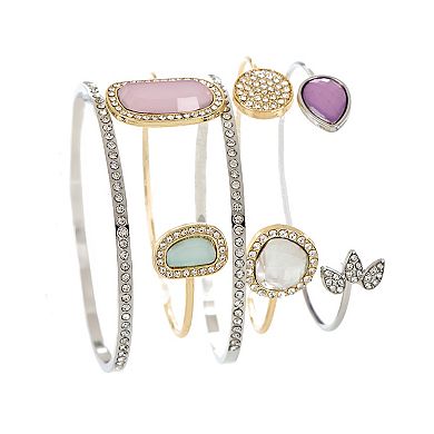 Jessica Carlyle Women's Two-Tone Bracelet Watch & 3-Bracelet Set