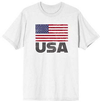 Men's Bioworld Distressed American Flag & USA Graphic Tee
